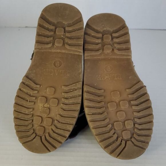 THE Children's Place Brown Ankle Boots Shoes Vegan Leather Zip Lace Up KIDS 9 - Picture 9 of 13